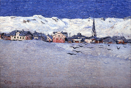 Giovanni Segantini, Savognin sotto la neve (1890)
