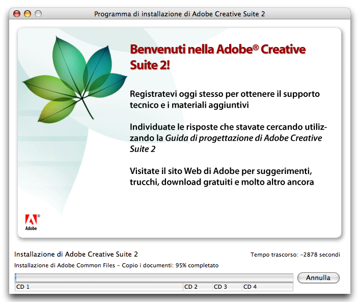 Installazione Adobe Creative Suite 2